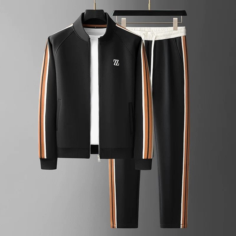 Men's fashion: Structured 2-piece jogger tracksuit set. Perfect activewear & casual outfit for comfort.