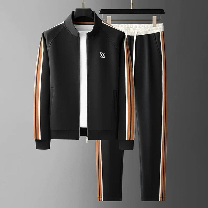 Men's fashion: Structured 2-piece jogger tracksuit set. Perfect activewear & casual outfit for comfort.