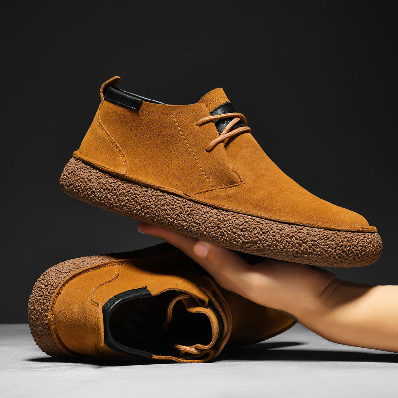 Men's structured mid-top lace-up shoes, perfect for urban style & smart casual outfits.