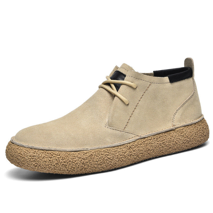 Men's fashion mid-top shoes with a structured lace-up design, ideal for versatile urban footwear.