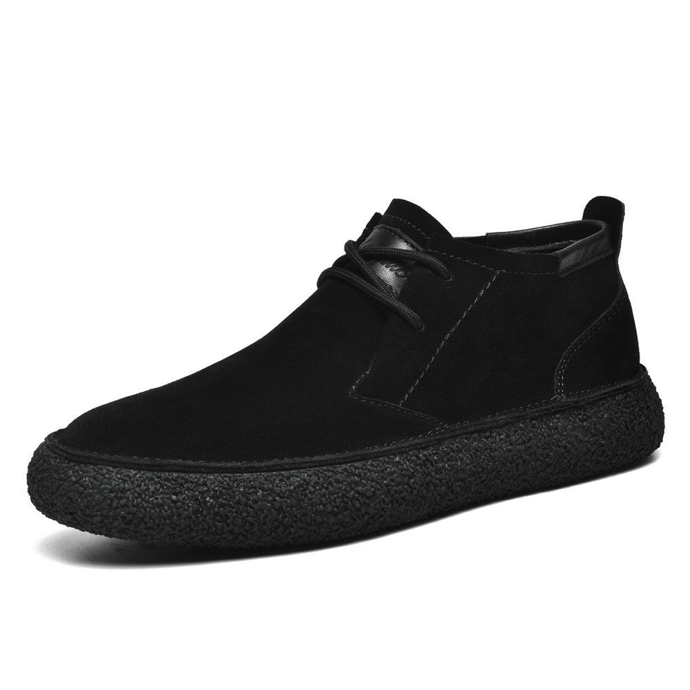 Structured mid-top lace-up shoes for men, combining oxford style with urban smart casual appeal.