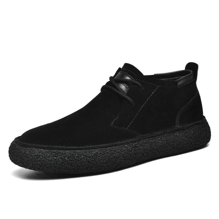 Structured mid-top lace-up shoes for men, combining oxford style with urban smart casual appeal.