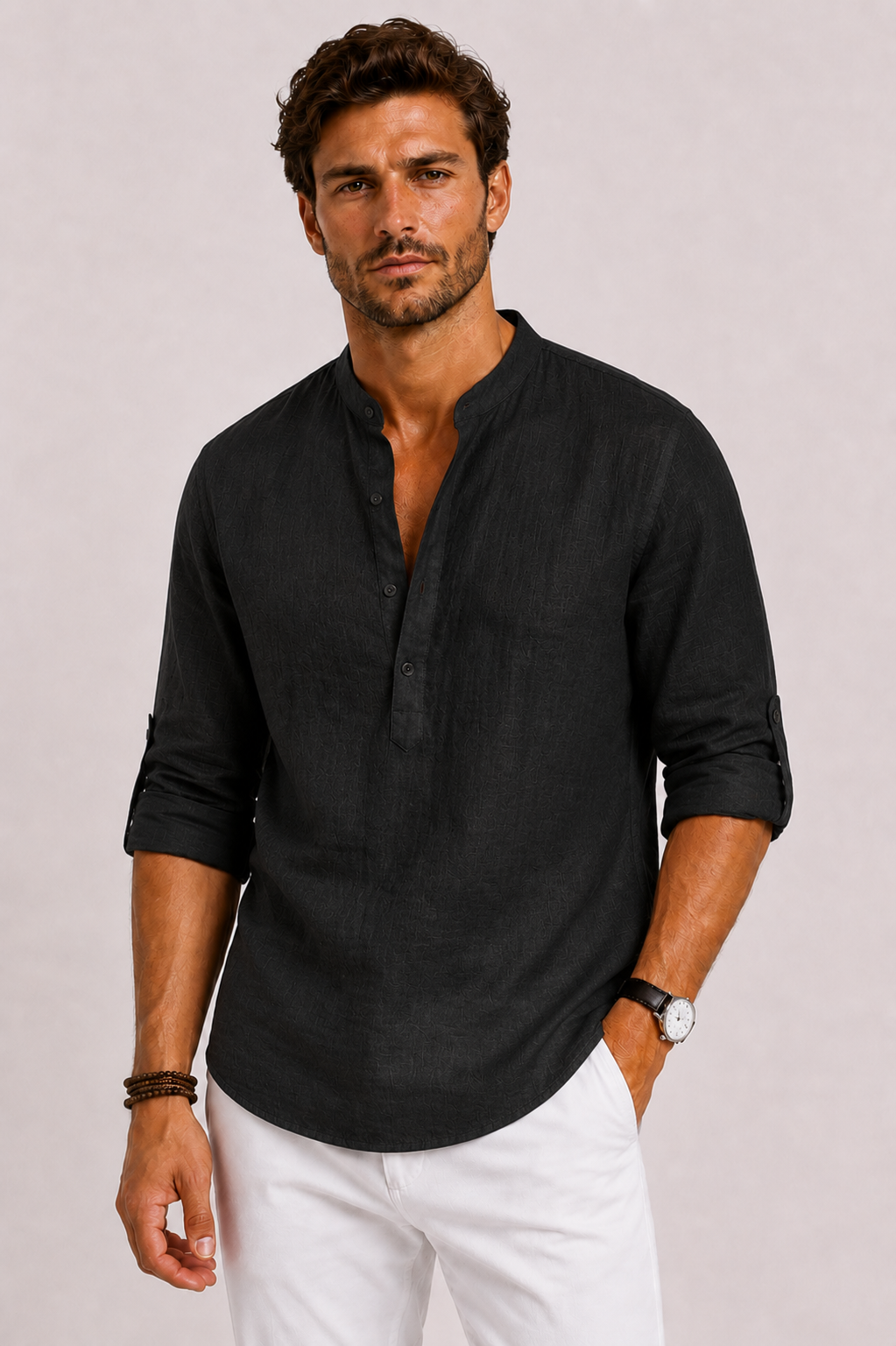 Versatile men's summer shirt for travel, city style, or everyday comfort. Relaxed fit & lightweight.
