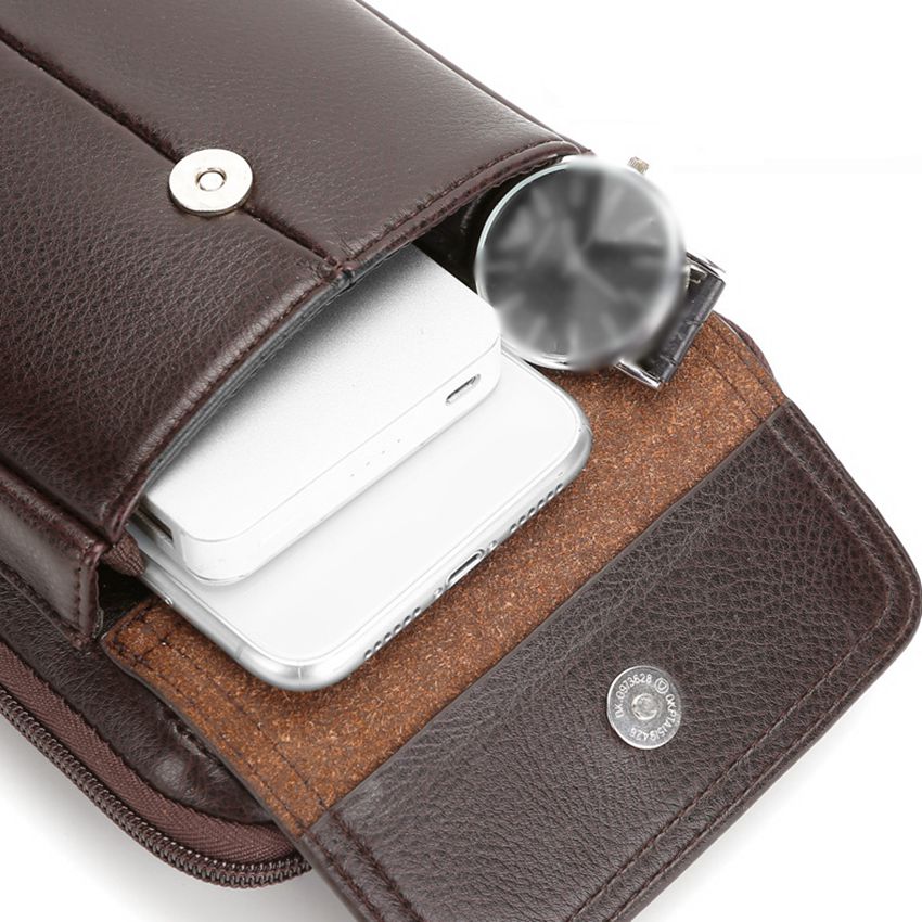 Durable men's leather shoulder bag, a compact and versatile choice for travel, work, or casual outings.
