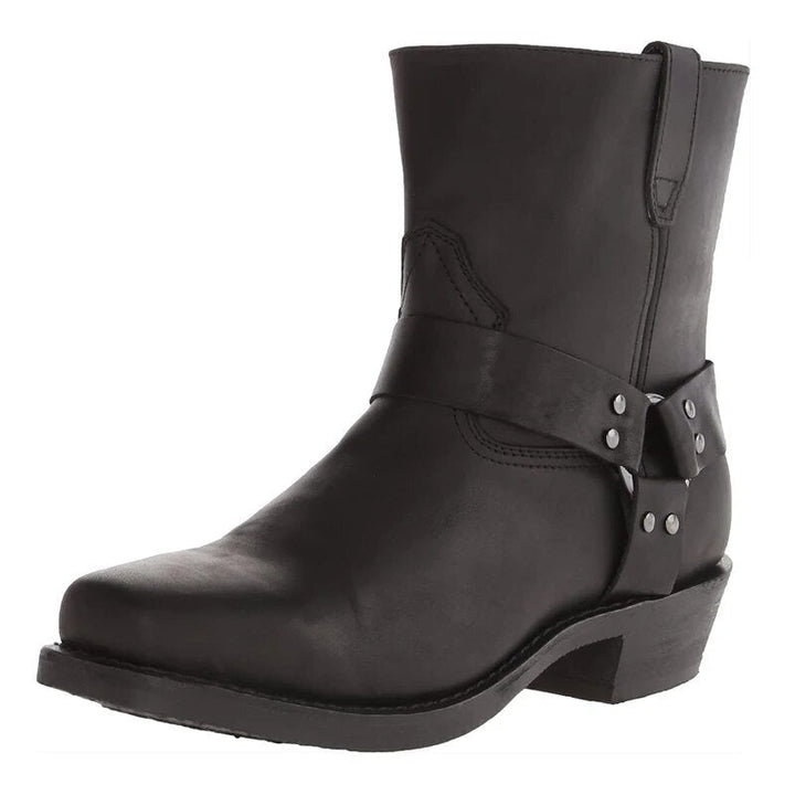 Durable men's brown leather western boots, offering comfort & style for everyday wear & adventure.