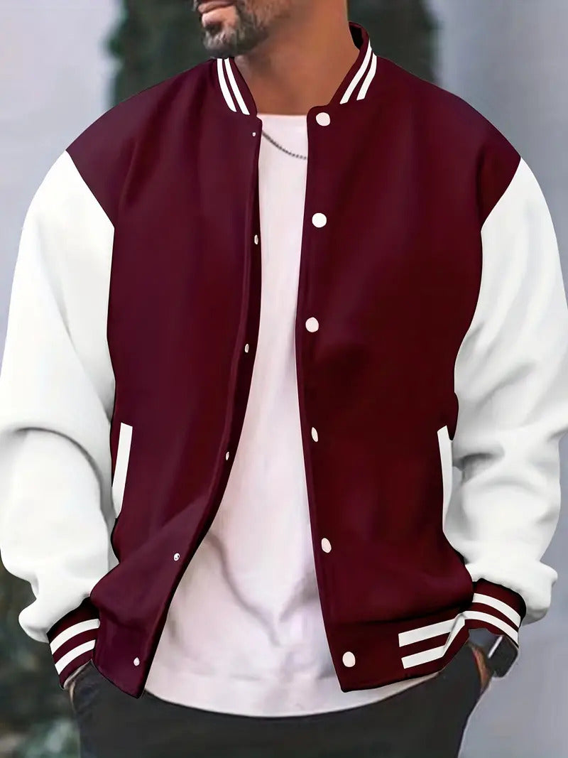 New lightweight men's bomber jacket for fall, ideal casual outerwear. Versatile & comfortable.