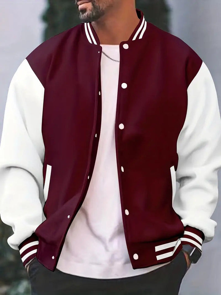 New lightweight men's bomber jacket for fall, ideal casual outerwear. Versatile & comfortable.