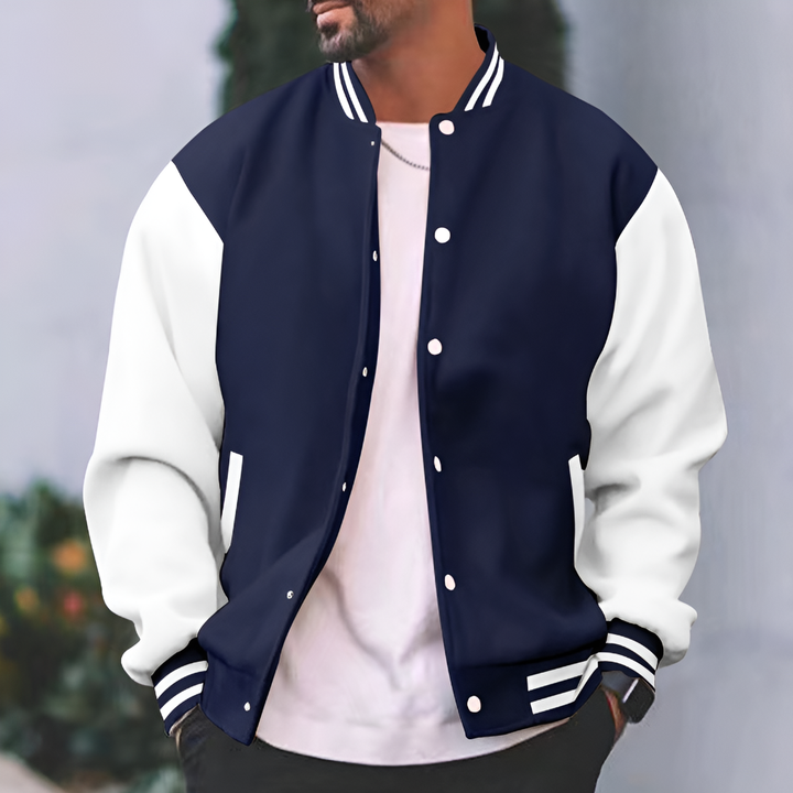 Lightweight men's autumn baseball jacket, featuring a modern design and comfortable fit for fall.
