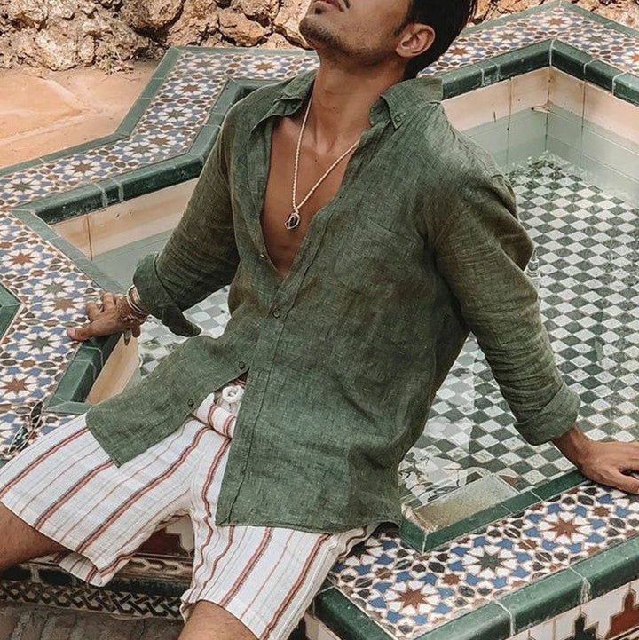Men's comfortable long-sleeve button-up shirt, great for stylish everyday casual wear.