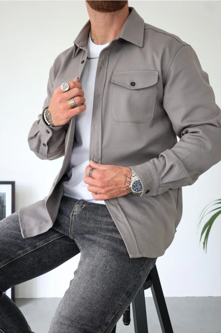 Men's stylish casual overshirt, perfect for effortless layering & modern everyday wear.