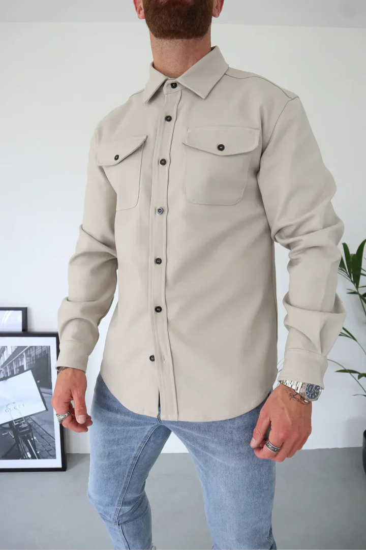 Effortless men's casual overshirt. Perfect layering outerwear for modern, smart casual everyday style.