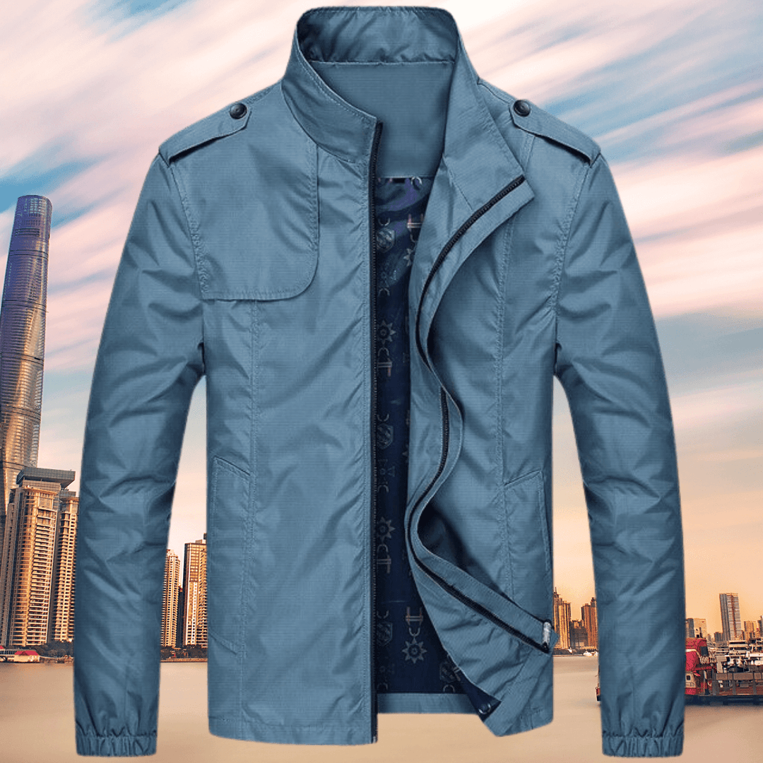 Warm men's oxford jacket, ideal for autumn. Comfortable, stylish casual outerwear, perfect for fall season layering.
