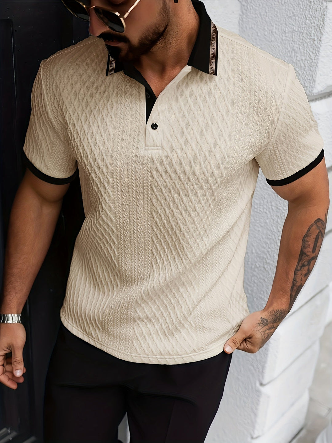Fashionable men's colorblock polo for summer style, offering comfort and a classic fit.