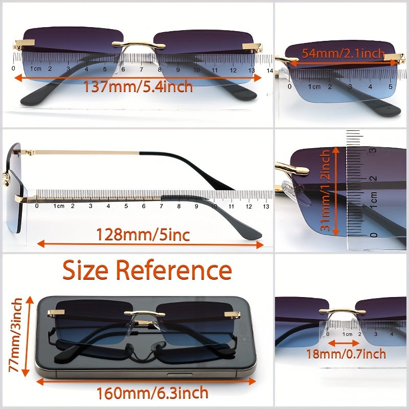 Trendy men's rimless sunglasses, providing stylish UV protection for any outdoor activity.