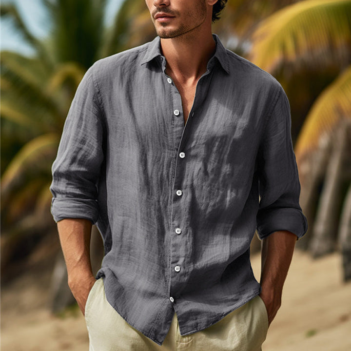 Men's stylish long sleeve casual shirt, perfect for smart casual events & everyday wear.
