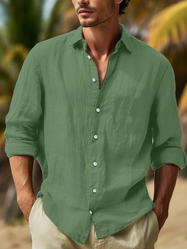 Smart casual men's long sleeve shirt, exuding effortless style and comfort for modern fashion.