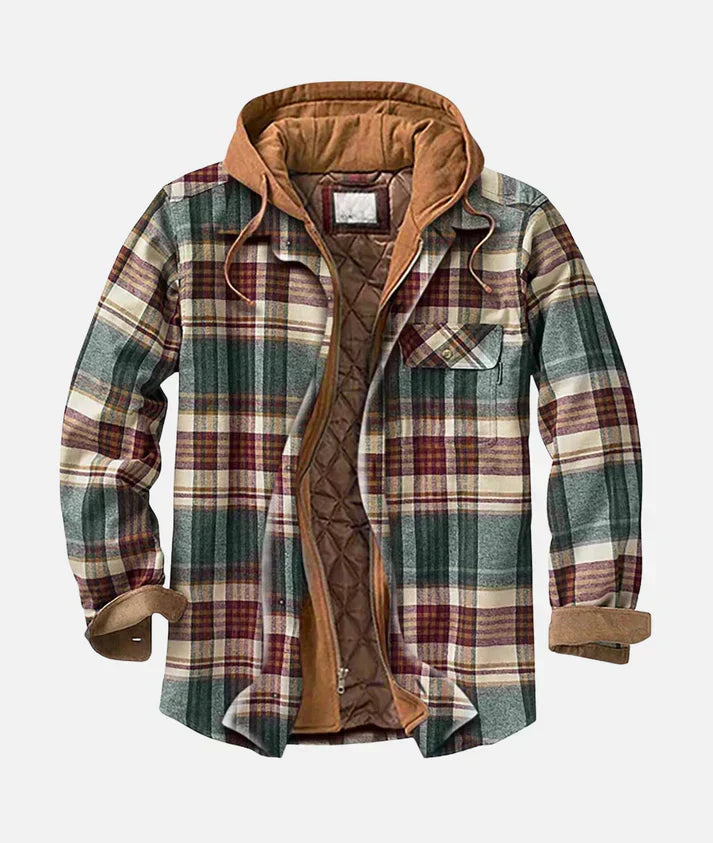 Comfortable men's patchwork check pattern vest, a warm and stylish outerwear option for seasonal fashion.