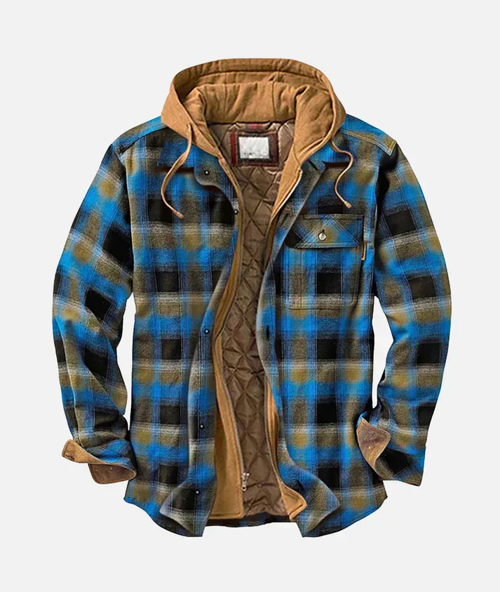 Stylish men's patchwork check pattern gilet, a unique design vest for a layered, smart casual autumn & winter look.