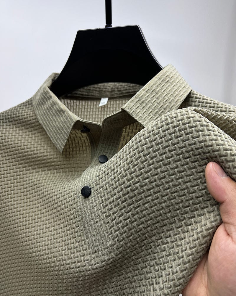 Stylish men's athletic fit short-sleeve polo shirt, perfect for a modern casual look.