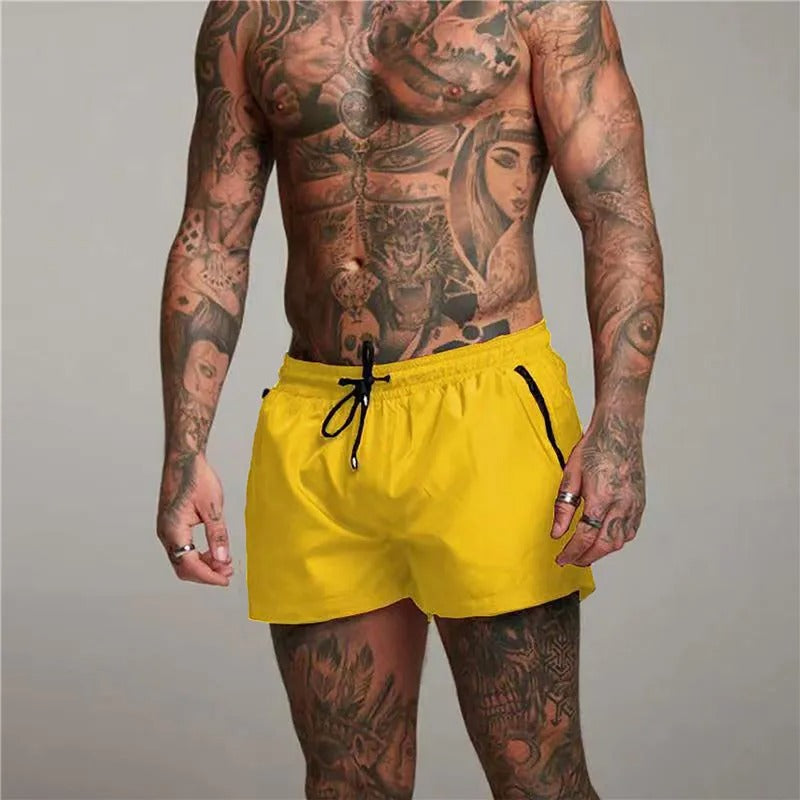 Active men's quick dry stretchy swim shorts, ideal for swimming, beach sports & vacation.