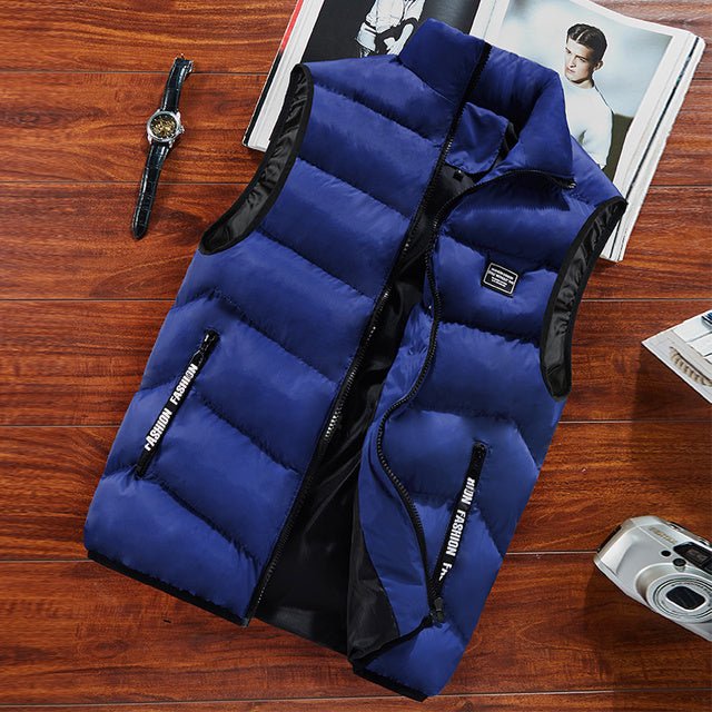 Stylish men's quilted bodywarmer, a versatile zippered outerwear piece for modern casual fashion.