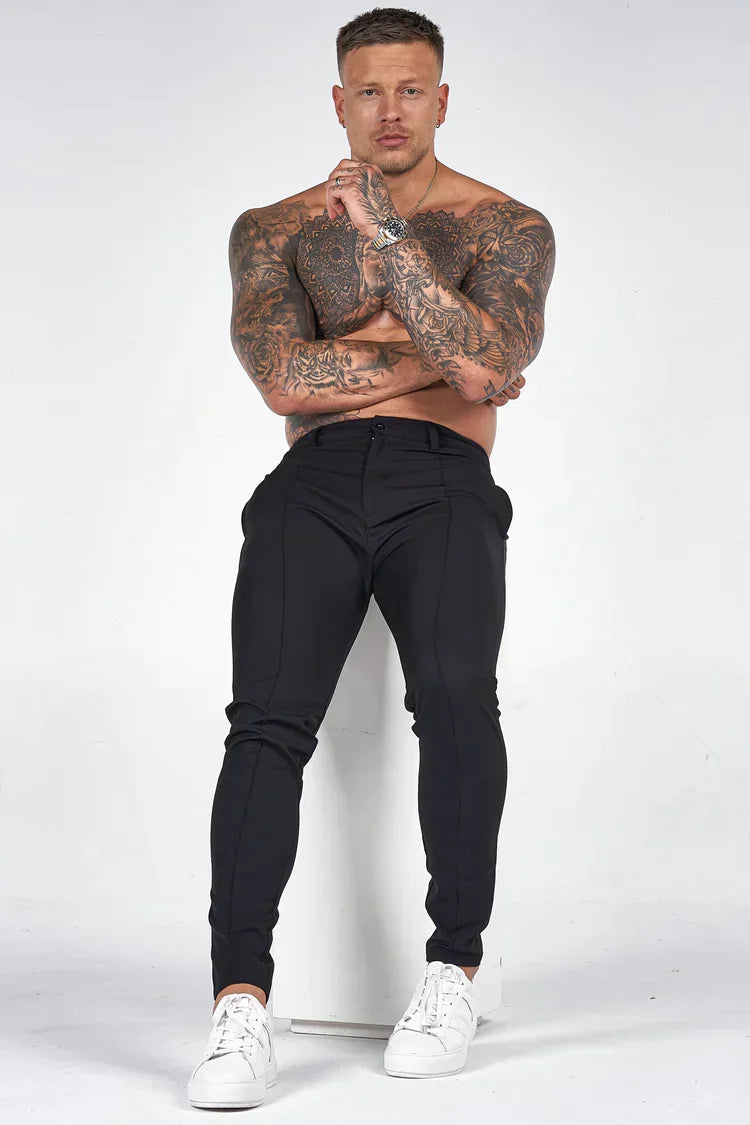 Professional men's slim fit work pants, smart and comfortable for office or business.