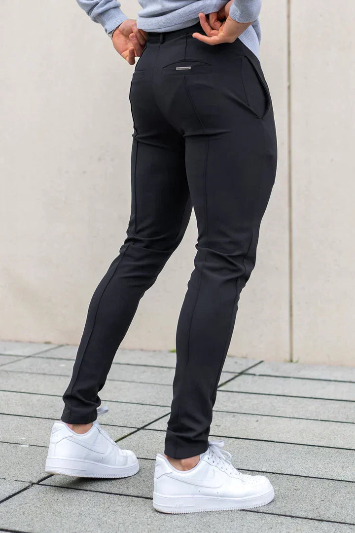 Slim fit men's chino pants, modern and sleek for a sharp look.