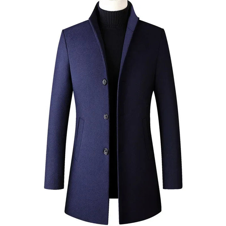 Versatile men's everyday coat, a stylish slim-fit jacket for formal or casual wear in fall & winter.