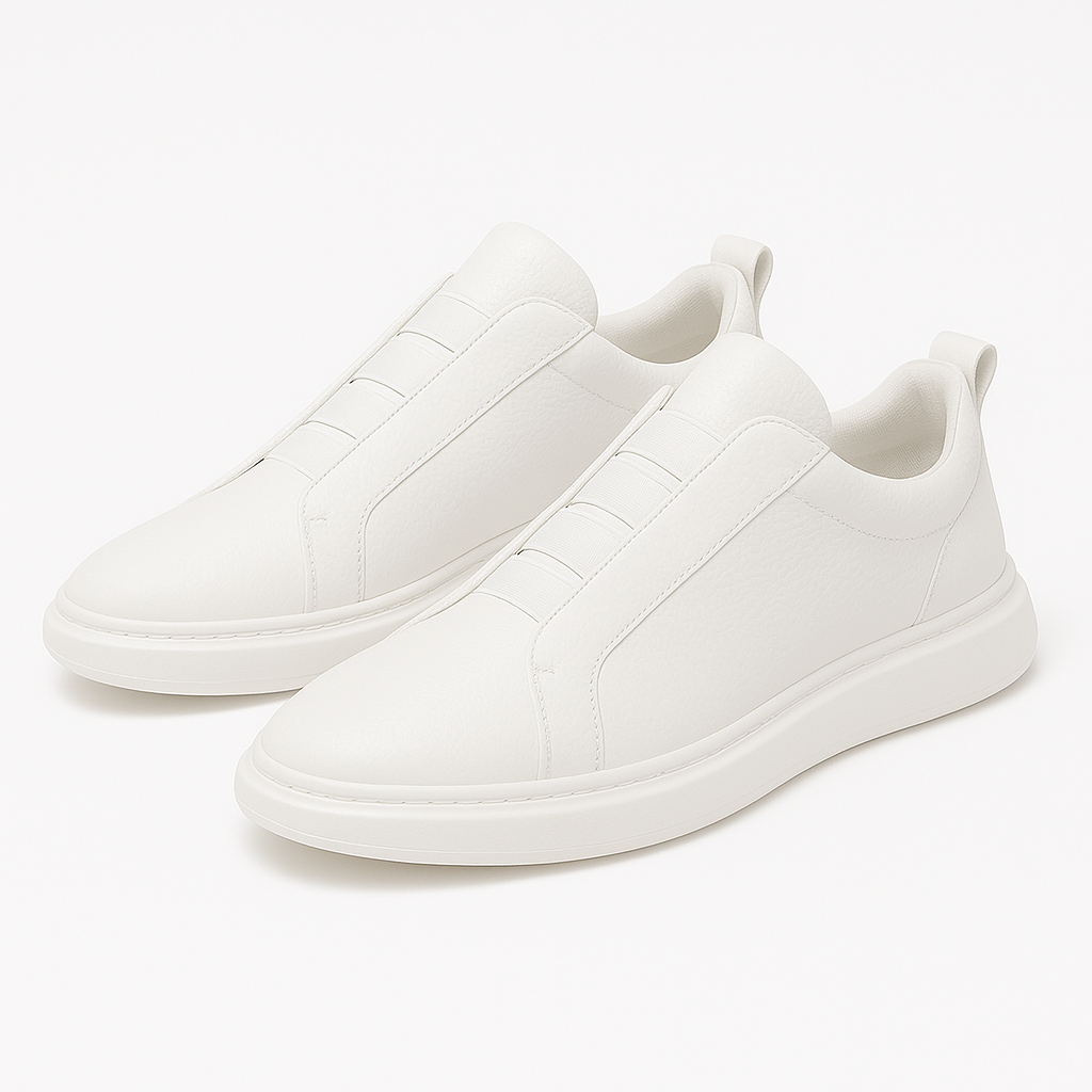 Fashionable men's slip-on sneakers offering athletic support and everyday comfort in a sleek, modern design.