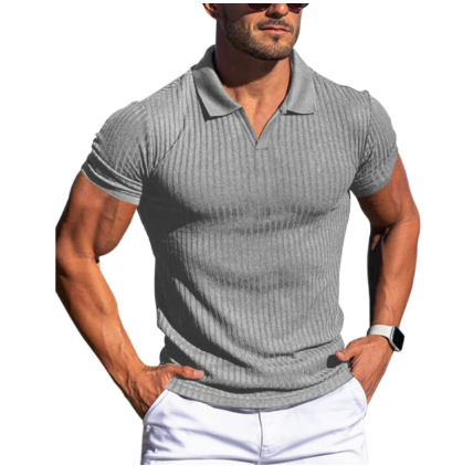 Versatile men's classic polo shirt for summer. Stylish short-sleeve top, ideal for everyday casual wear.