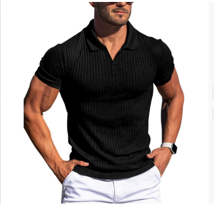 Comfortable men's summer polo shirt with short sleeves. A stylish and classic top for warm weather.