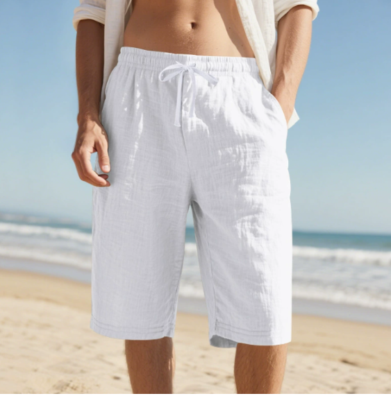 Men's comfortable summer shorts. Stylish and versatile for warm days, casual wear, beach, or vacation. Relaxed fit.