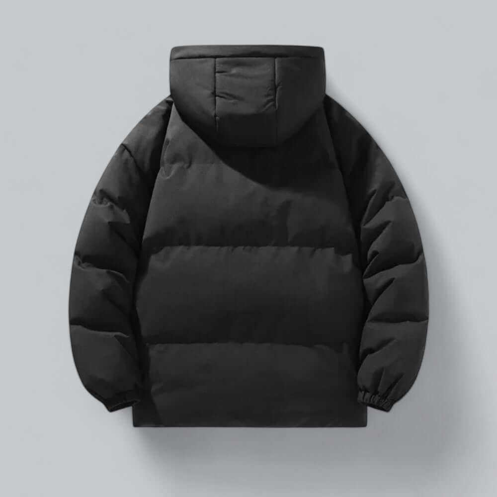 Weatherproof men's winter parka jacket, warm outerwear for cold, featuring a durable design & comfortable fit.