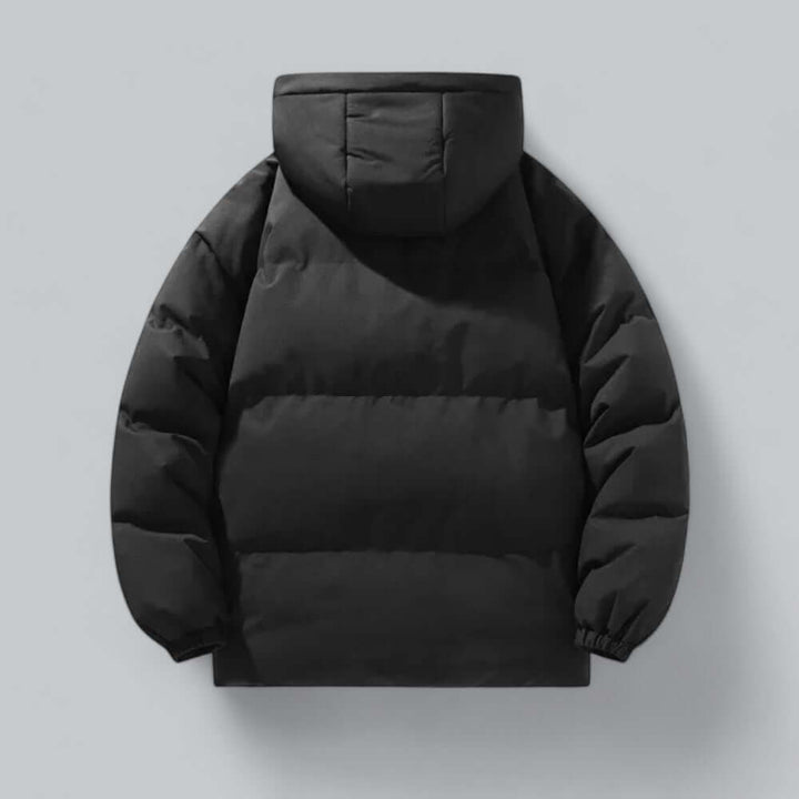 Weatherproof men's winter parka jacket, warm outerwear for cold, featuring a durable design & comfortable fit.