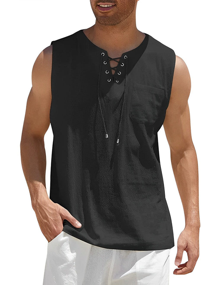 Comfortable men's lightweight summer tank top, V-neck, perfect for casual wear, outdoor & vacation.