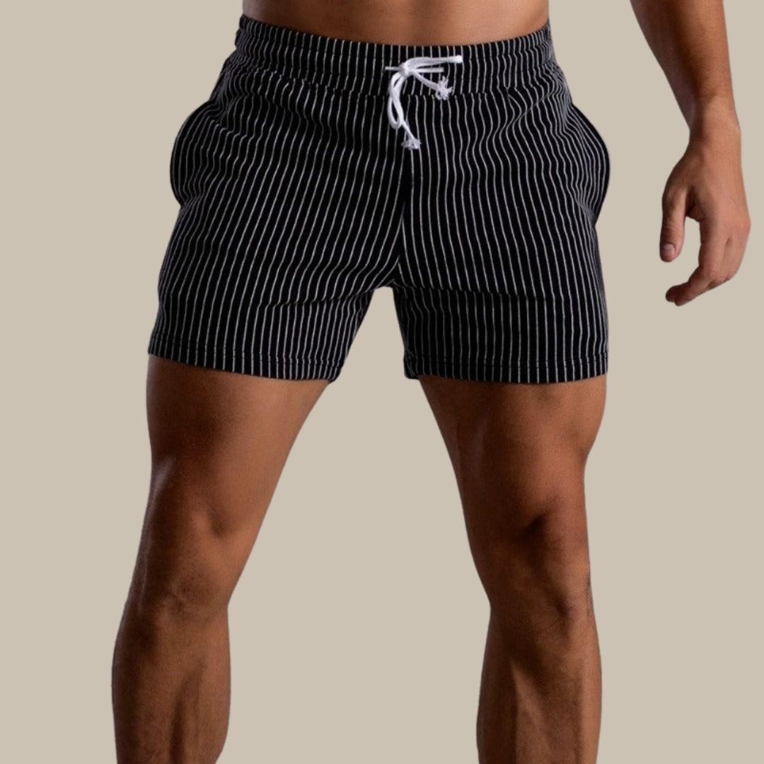 Men's beach shorts for summer vacation. Comfortable and stylish activewear for sunny days. Men's fashion.