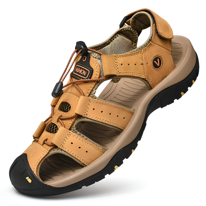 Comfortable men's summer sandals with adjustable straps, providing ultimate foot support.