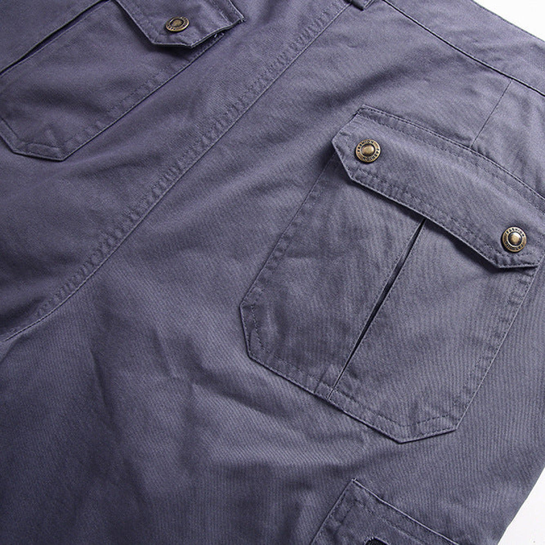 Versatile men's tactical cargo shorts. Great for hiking, outdoor adventures, or comfortable casual wear.