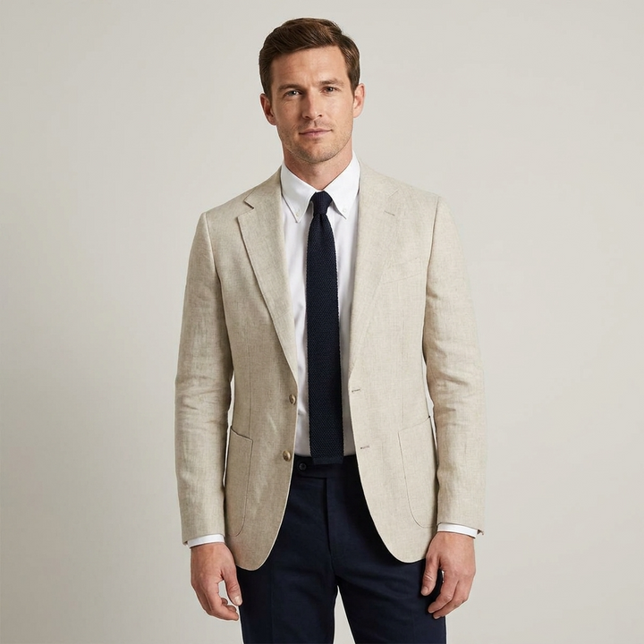 Sleek men's lightweight blazer. Tailored everyday jacket for a sharp, smart casual or formal look.