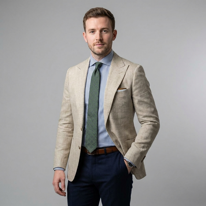 Professional men's tailored blazer. Ideal lightweight workwear jacket for comfortable office and business meetings.