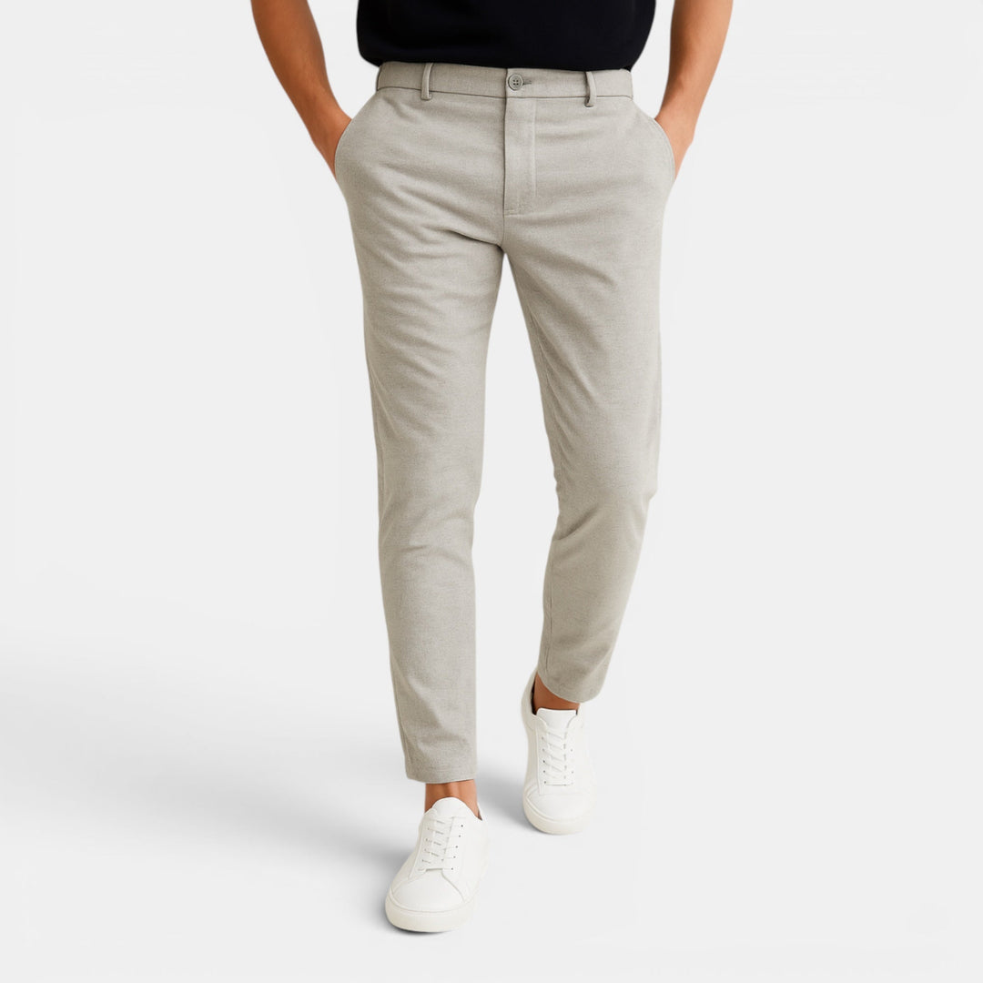 Men's tailored slim fit trousers for business, work, and smart casual wear. Modern & comfortable.