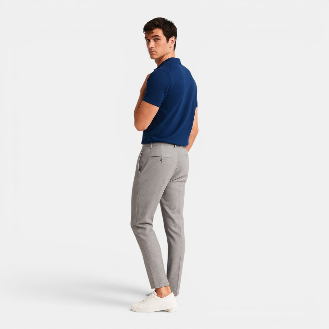 Sharp men's tailored slim fit trousers. Perfect business casual, work or dress pants for modern men's style.