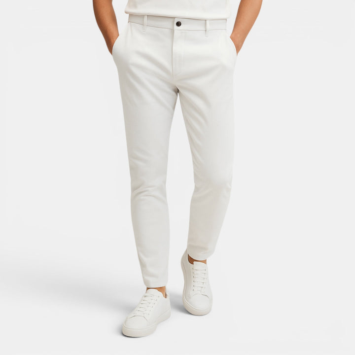 Men's tailored formal trousers, slim fit, perfect for business meetings & office attire. Smart & professional.