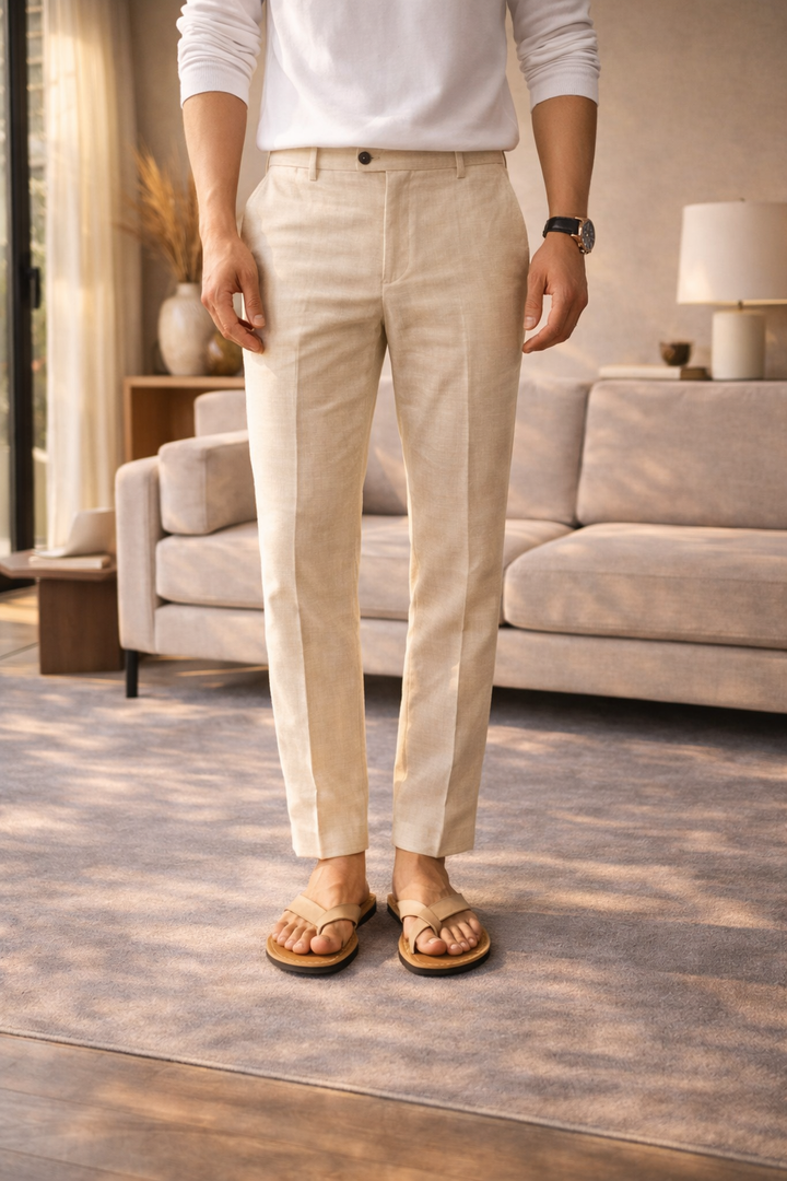 Versatile men's straight leg smart casual pants. Tailored for comfort & a classic, modern menswear look.