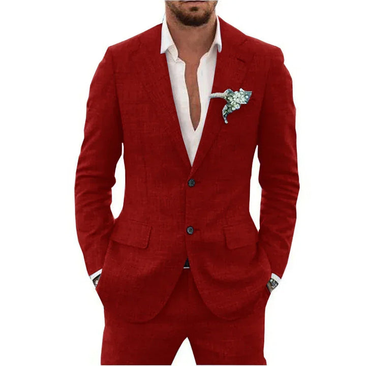 Classic men's clothing: a versatile tailored suit for business, weddings, and formal events.