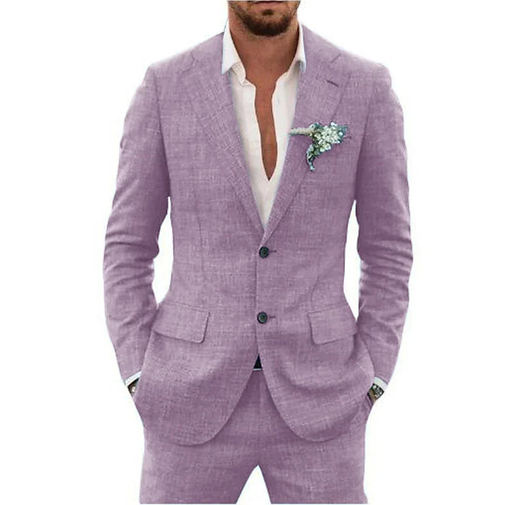 Elegant men's formal wear; a beautifully tailored suit for special occasions and modern men.