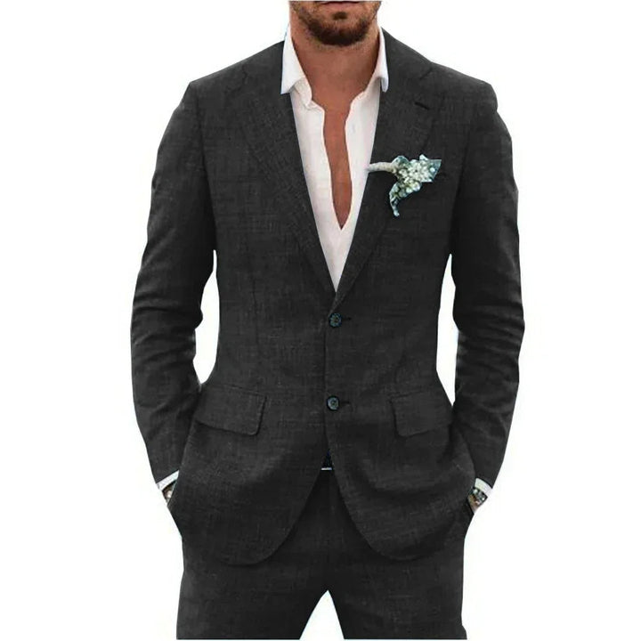 A sleek men's tailored suit, perfect for a sharp look in business, weddings, and fashion.