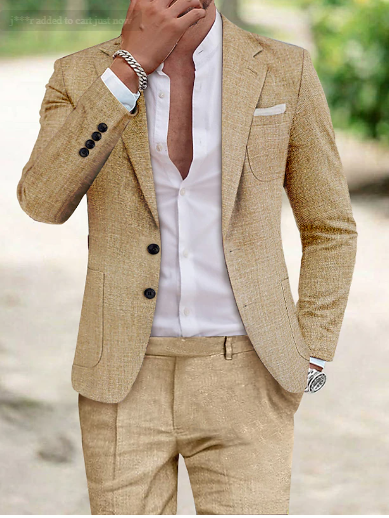 Elegant men's tailored suit, versatile for all occasions, from business to formal wear.