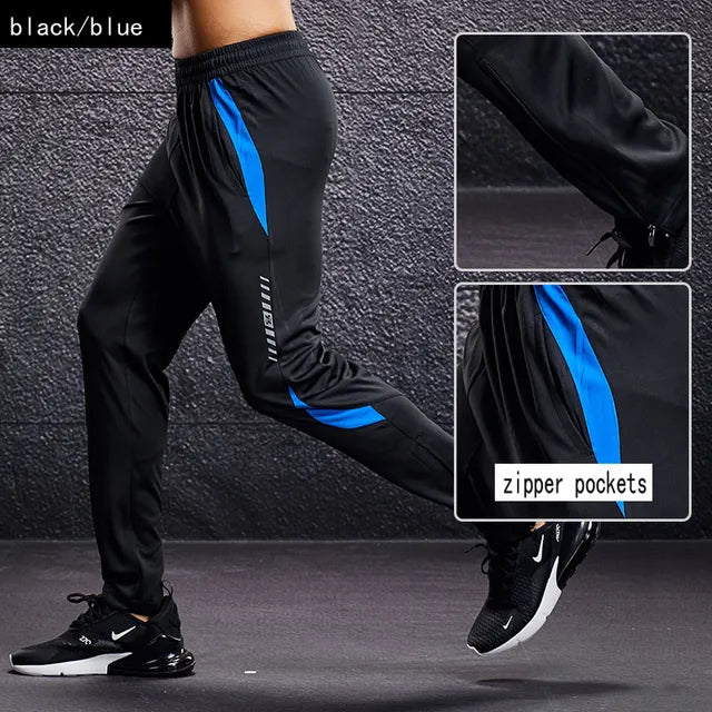 Men's tapered jogger pants with secure zipper pockets, ideal for sports, gym workouts, and casual wear.