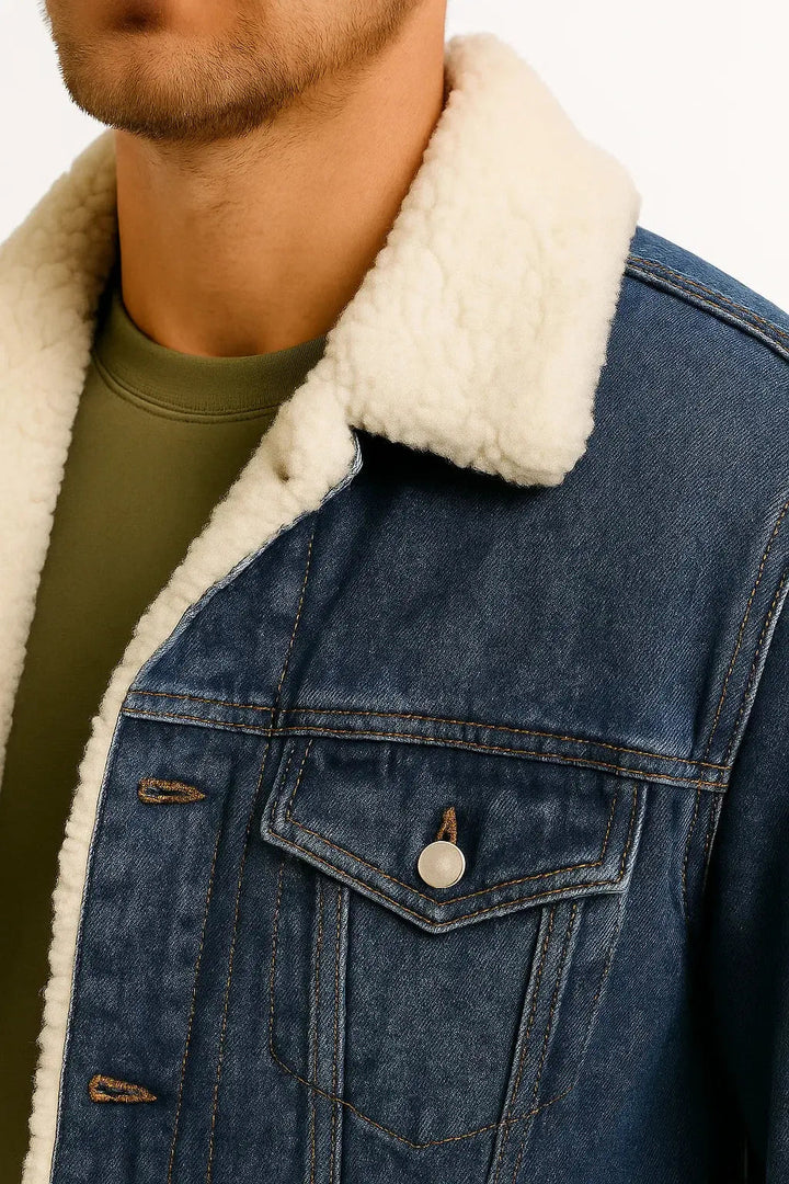 Trendy men's loose fit winter jacket. Cozy, thick outerwear perfect for casual cold weather fashion.